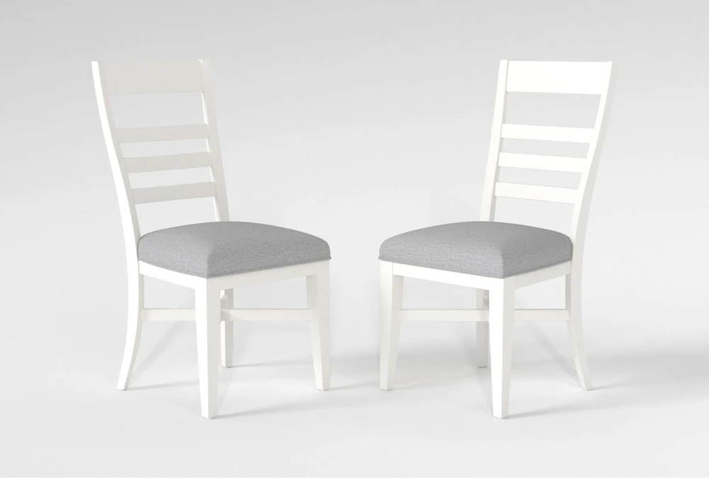 Ozzie White Upholstered Ladderback Dining Side Chair Set Of 2