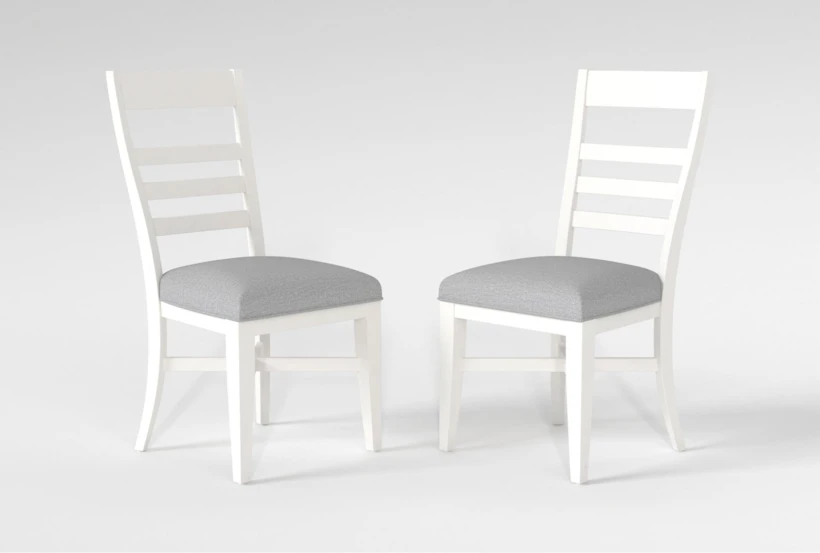 Ozzie White Upholstered Ladderback Dining Side Chair Set Of 2 - 360