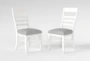 Ozzie White Upholstered Ladderback Dining Side Chair Set Of 2 - Signature