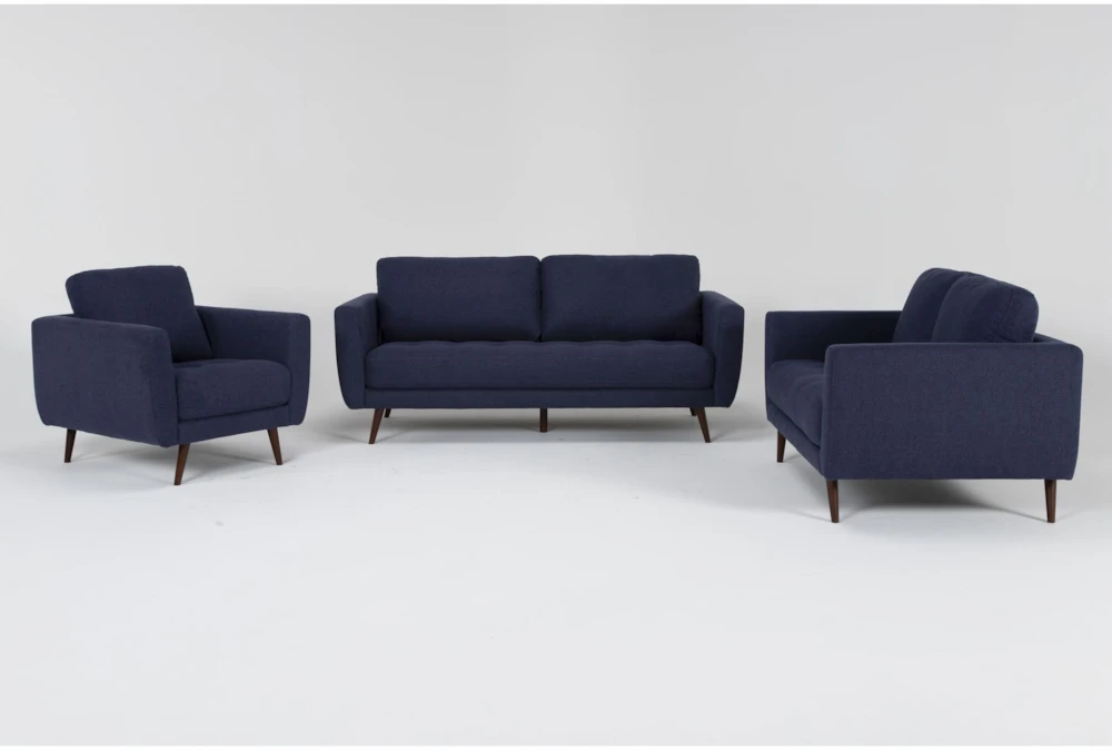 Ginger Denim Sofa, Loveseat & Chair Set