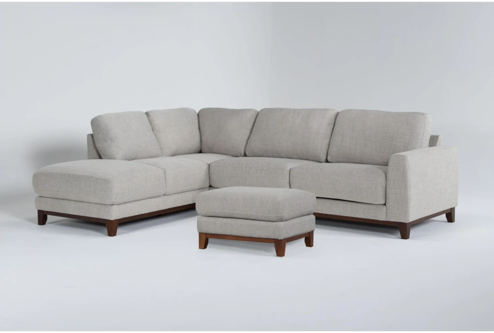 Amherst Cobblestone Sleeper Sectional with Left Arm Facing Chaise & Ottoman