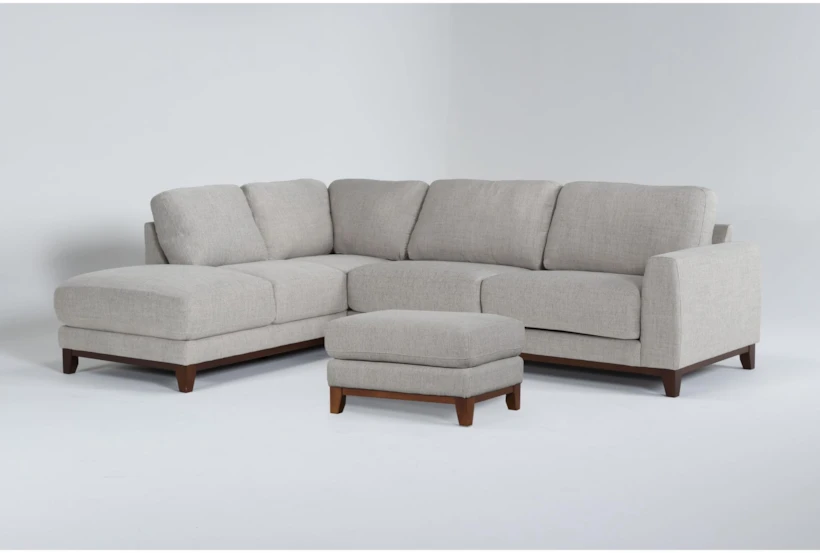 Amherst Cobblestone Sleeper Sectional with Left Arm Facing Chaise & Ottoman - 360