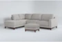 Amherst Cobblestone Sleeper Sectional with Left Arm Facing Chaise & Ottoman - Signature