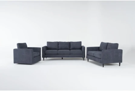 Ami Slate 3 Piece Sofa, Loveseat & Swivel Chair Set