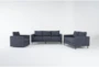Ami Slate 3 Piece Sofa, Loveseat & Swivel Chair Set - Signature