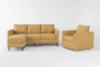 Ami Sun 2 Piece Sofa With Reversible Chaise & Swivel Chair Set - Signature