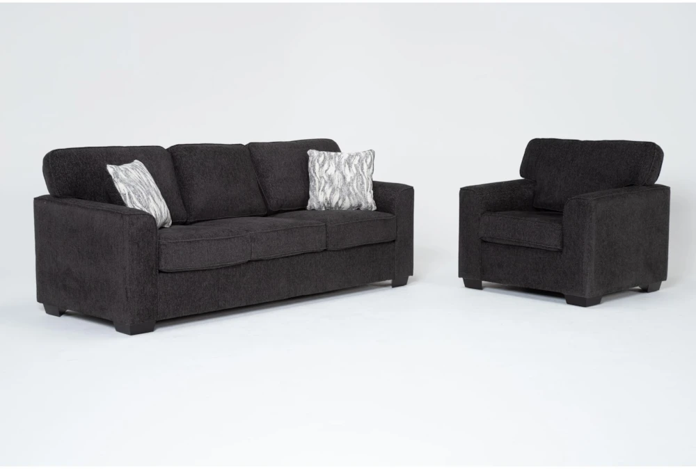 Shea Charcoal Sofa & Chair Set