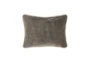 12X16 Steel Grey Stonewashed Velvet Lumbar Throw Pillow - Signature