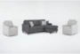 Stark Dark Grey Sofa with Reversible Chaise & 2 Light Grey Swivel Chairs - Signature