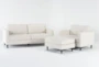 Calais Vanilla 3 Piece Sofa, Chair & Ottoman Set - Signature