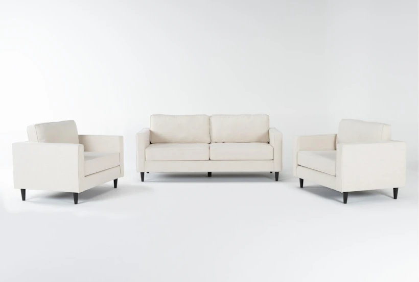 Calais Vanilla 3 Piece Sofa & 2 Chairs Set - 360