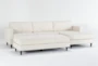 Calais Vanilla 112" 2 Piece Sectional with Right Arm Facing Chaise & Cocktail Ottoman - Signature
