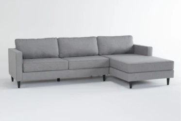 Calais Gravel 112" 2 Piece Sectional With Right Arm Facing Chaise