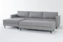 Calais Gravel 112" 2 Piece Sectional with Left Arm Facing Chaise & Cocktail Ottoman - Signature
