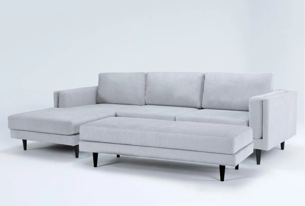 Aries Seal 117" 2 Piece Sectional with Left Arm Facing Chaise & Cocktail Ottoman