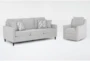 Stark Light Grey Sofa & Light Grey Swivel Chair - Signature