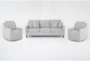 Stark Light Grey Sofa & 2 Light Grey Swivel Chairs - Signature