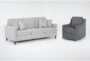 Stark Light Grey Sofa & Dark Grey Swivel Chair - Signature