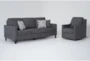 Stark Dark Grey Sofa & Dark Grey Swivel Chair - Signature