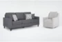Stark Dark Grey Sofa & Light Grey Swivel Chair - Signature