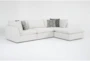 Weekend White Performance Fabric 4 Piece Modular Sectional with 2 Corners, 1 Armless Chairs & Ottoman - Signature
