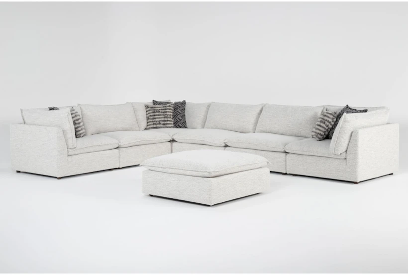 Weekend 7 Piece Modular Sectional with 3 Corners, 3 Armless Chairs & Ottoman - 360