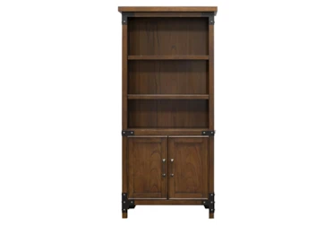 Harlyn 72" Brown Bookcase With Doors