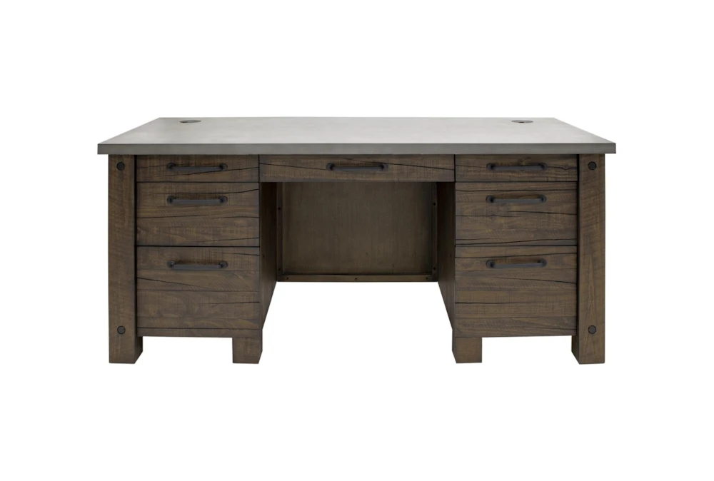Kearny 68" Double Pedestal Executive Desk With Concrete Top