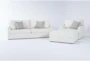 Belinha II Opal 3 Piece Queen Sleeper Sofa, Chair & Storage Ottoman Set - Signature