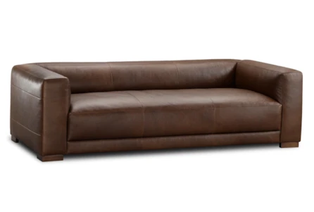 Tight Seat + Back Modern Brown Leather Sofa - Main