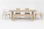 Voyage Natural 94" Trestle Dining With Bench, Wood Back + Upholstered Dining Chairs Set For 6 By Nate Berkus + Jeremiah Brent - Signature