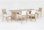 Voyage Natural 94" Trestle Dining With Upholstered + Wood Back Dining Chairs Set For 6 By Nate Berkus + Jeremiah Brent - Side
