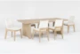 Voyage Natural 94" Trestle Dining With Upholstered Dining Chairs Set For 6 By Nate Berkus + Jeremiah Brent - Side