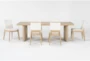 Voyage Natural 94" Trestle Dining With Upholstered Dining Chairs Set For 6 By Nate Berkus + Jeremiah Brent - Signature