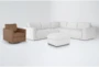 Dreanna 3 Piece Sectional with Leather Swivel Chair & Ottoman - Signature