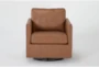 Dreanna Leather Swivel Accent Arm Chair - Front
