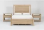 Voyage Natural California King Wood Panel 3 Piece Bedroom Set With 2 1-Drawer Nightstands By Nate Berkus + Jeremiah Brent - Signature