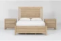 Voyage Natural Queen Wood Panel 3 Piece Bedroom Set With 2 2-Drawer Nightstands By Nate Berkus + Jeremiah Brent - Signature