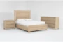 Voyage Natural Queen Wood Panel 3 Piece Bedroom Set With Dresser & 2-Drawer Nightstand By Nate Berkus + Jeremiah Brent - Signature