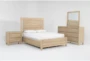 Voyage Natural King Wood Panel 4 Piece Bedroom Set With Dresser, Mirror & 2-Drawer Nightstand By Nate Berkus + Jeremiah Brent - Signature