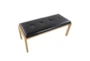 Fede Gold Metal and Black Faux Leather Bench - Top
