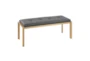 Fede Gold Metal and Grey Faux Leather Bench - Signature