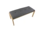 Fede Gold Metal and Grey Faux Leather Bench - Top