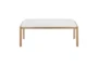 Fede Gold Metal and White Faux Leather Bench - Front
