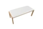 Fede Gold Metal and White Faux Leather Bench - Top