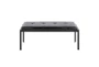 Fede Black Metal and Black Faux Leather Bench - Front