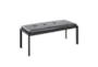 Fede Black Metal and Black Faux Leather Bench - Signature