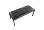 Fede Black Metal and Black Faux Leather Bench - Top