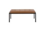 Fede Black Metal and Camel Faux Leather Bench - Front