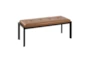 Fede Black Metal and Camel Faux Leather Bench - Signature